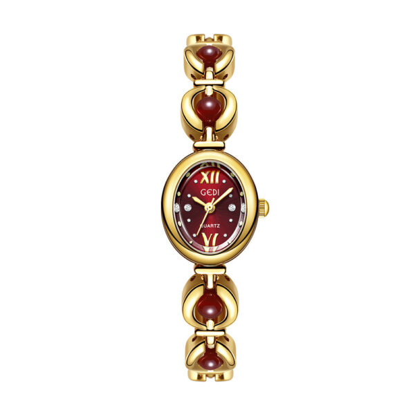 Gedi National Style Emerald Good-looking Bracelet Watch Niche High-grade Light Luxury Shell Pearls Exquisite Women's Quartz Watch - Image 2