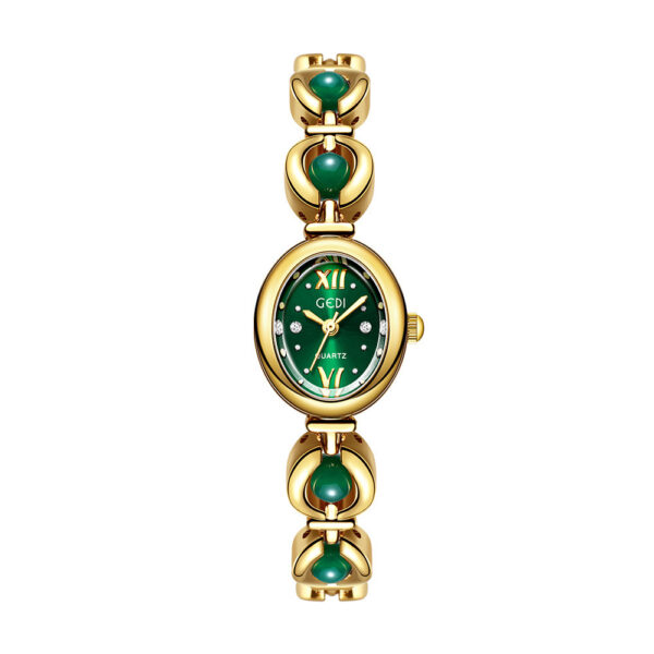 Gedi National Style Emerald Good-looking Bracelet Watch Niche High-grade Light Luxury Shell Pearls Exquisite Women's Quartz Watch - Image 4