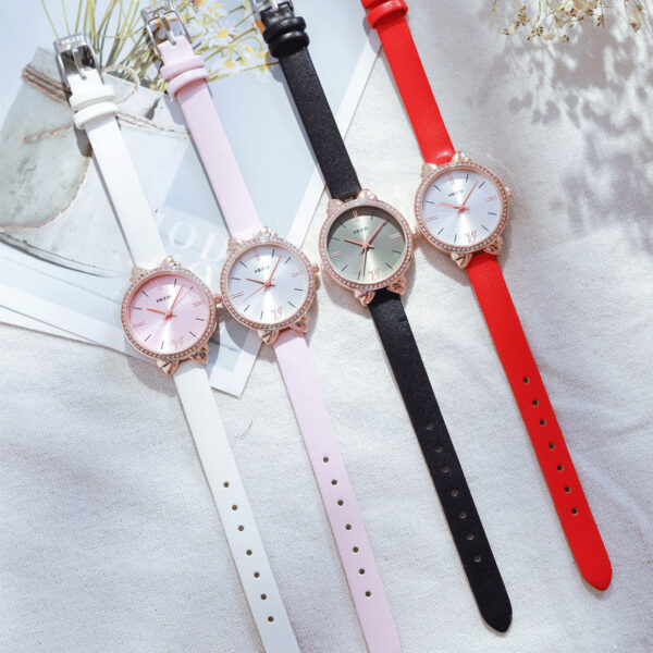 Women's Diamond-embedded Simple Elegant Belt Quartz Waterproof Watch - Image 4