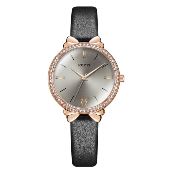 Women's Diamond-embedded Simple Elegant Belt Quartz Waterproof Watch - Image 2