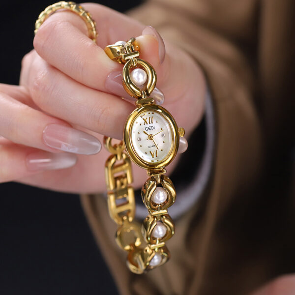 Gedi National Style Emerald Good-looking Bracelet Watch Niche High-grade Light Luxury Shell Pearls Exquisite Women's Quartz Watch - Image 10